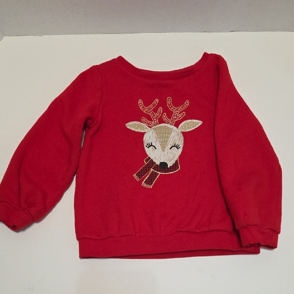 Carter's Festive Red Kids Sweatshirt with Reindeer